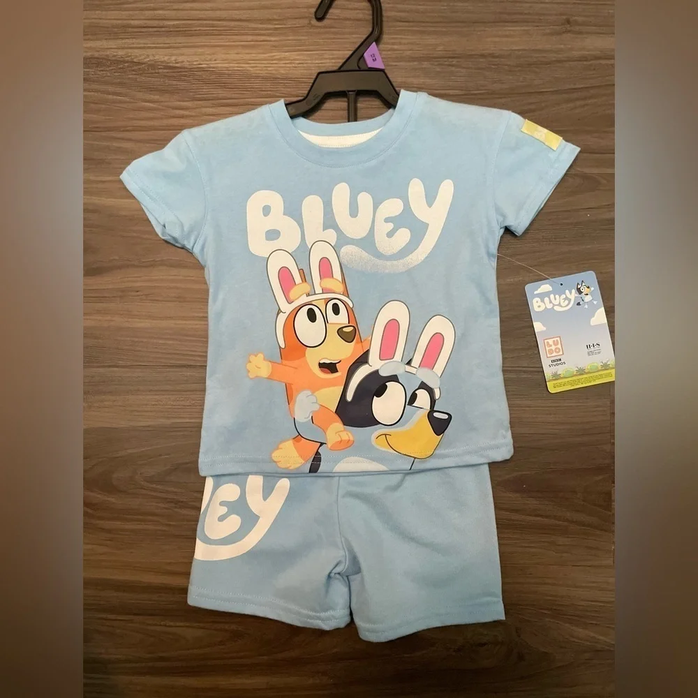Bluey Kids Easter Matching Set - Light Blue size 18M-NWT